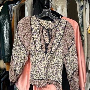 Ulla Johnson Purple Floral Blouse